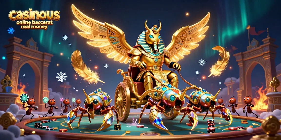 Experience the thrill of casinous online baccarat real money in a vibrant casino illustration.