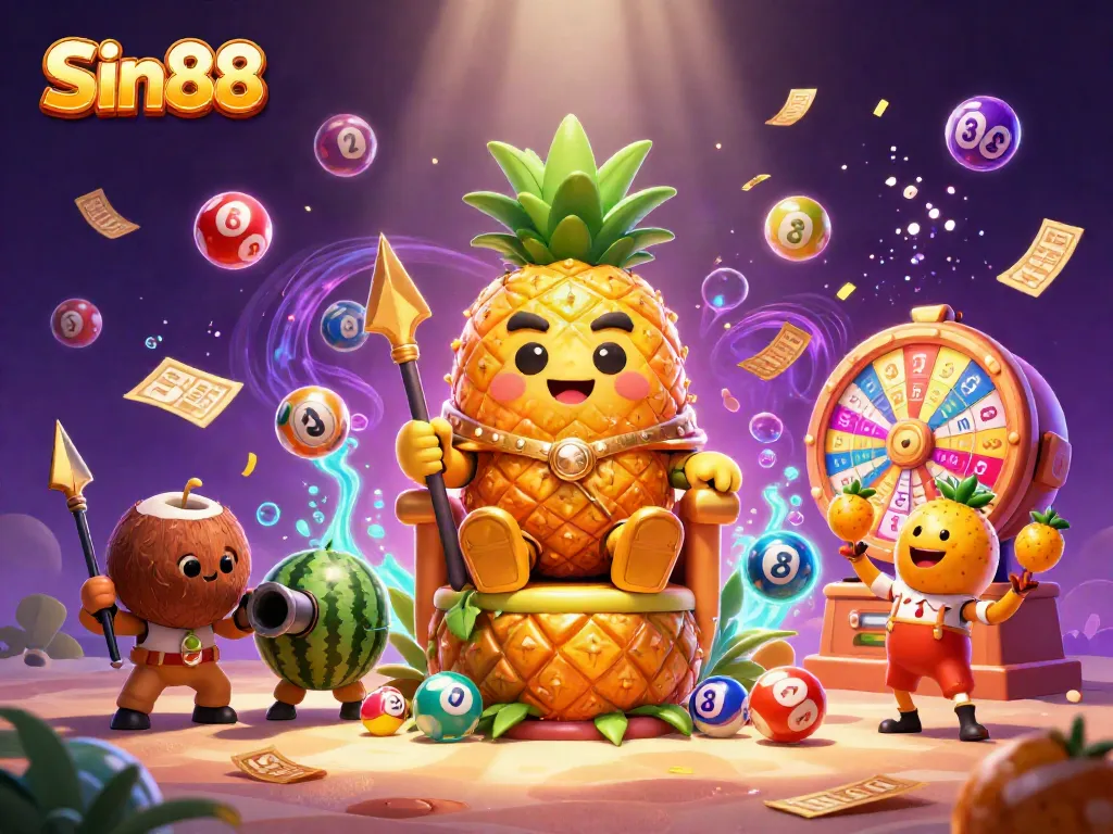 Sin88 jackpot excitement featuring a vibrant 3D casino scene with interactive game elements
