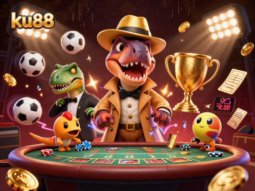 ku88 velociraptor card counter engaging at blackjack table with sports elements