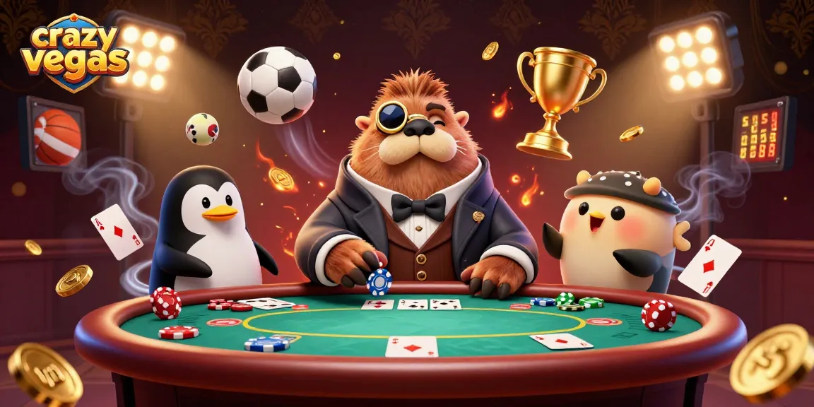 Engage in thrilling poker action at crazyvegas with a jolly walrus, penguin dealer, and a bluffing pufferfish.